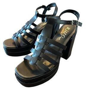 Wild Pair Orlah Fisherman Strappy Platform Chunky Heel Sandal Square Toe NEW 10